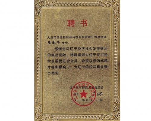 遼寧省可持續(xù)發(fā)展促進(jìn)會(huì)聘書